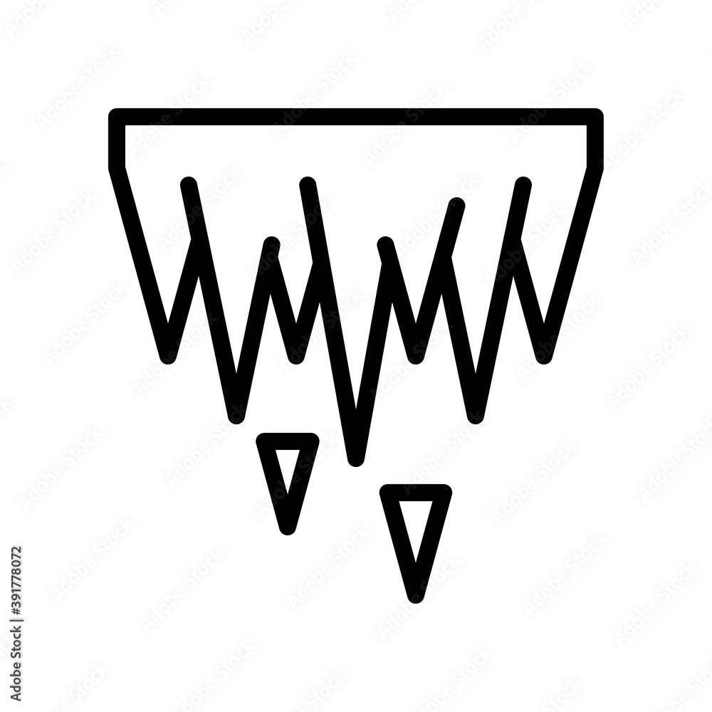 snow town in winter related icicles with sharp slices and ice vectors in lineal style,