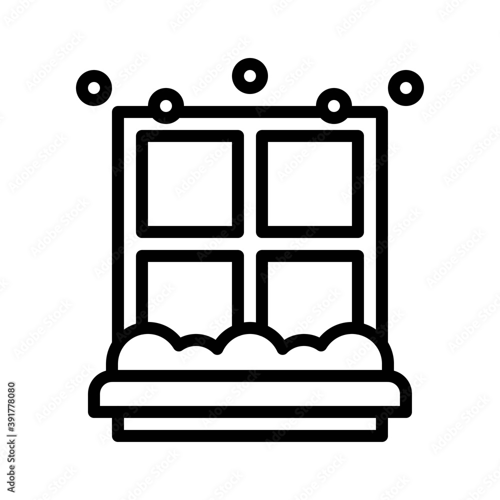 snow town in winter related glass windows and ice vectors in lineal style,