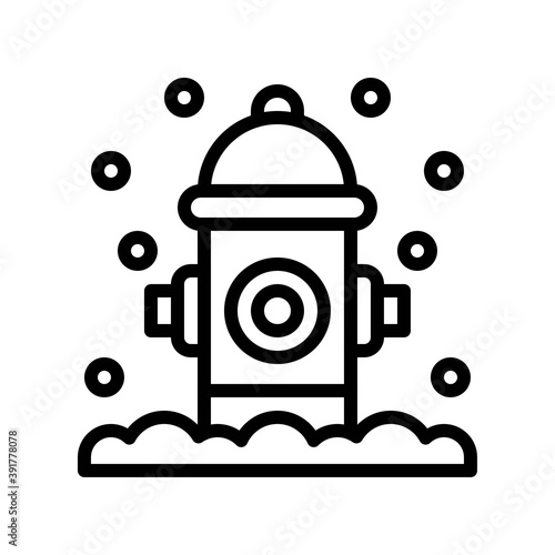 Obraz na płótnie snow town in winter related fire hydrant and ice vectors in lineal style, w salonie