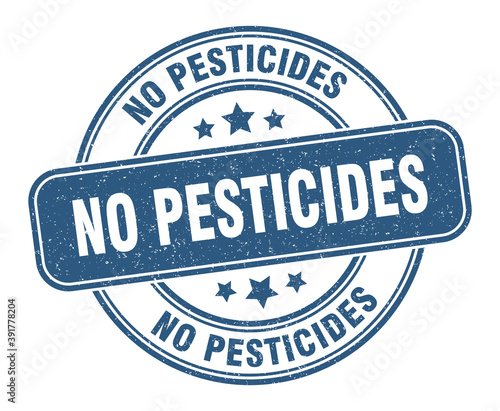 no pesticides stamp. no pesticides label. round grunge sign