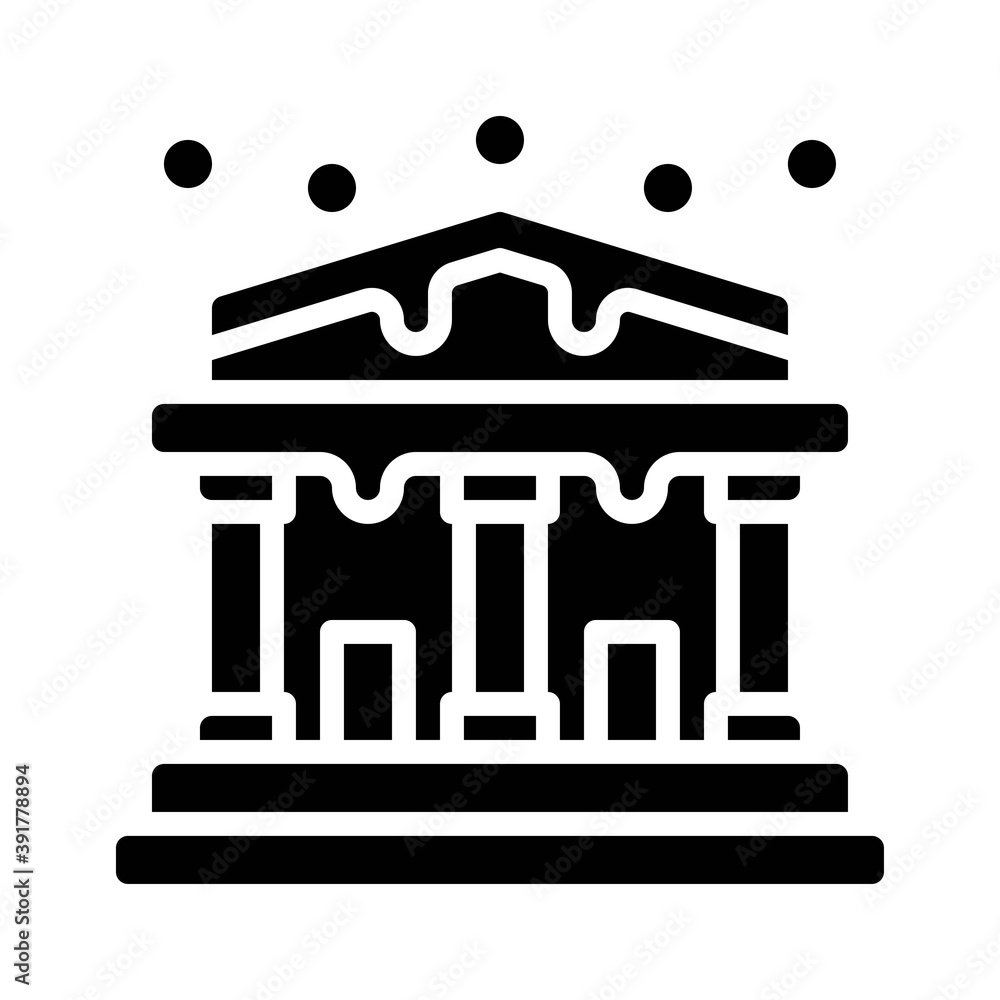 snow town in winter related bank building with ice and thumbs vectors in solid design,