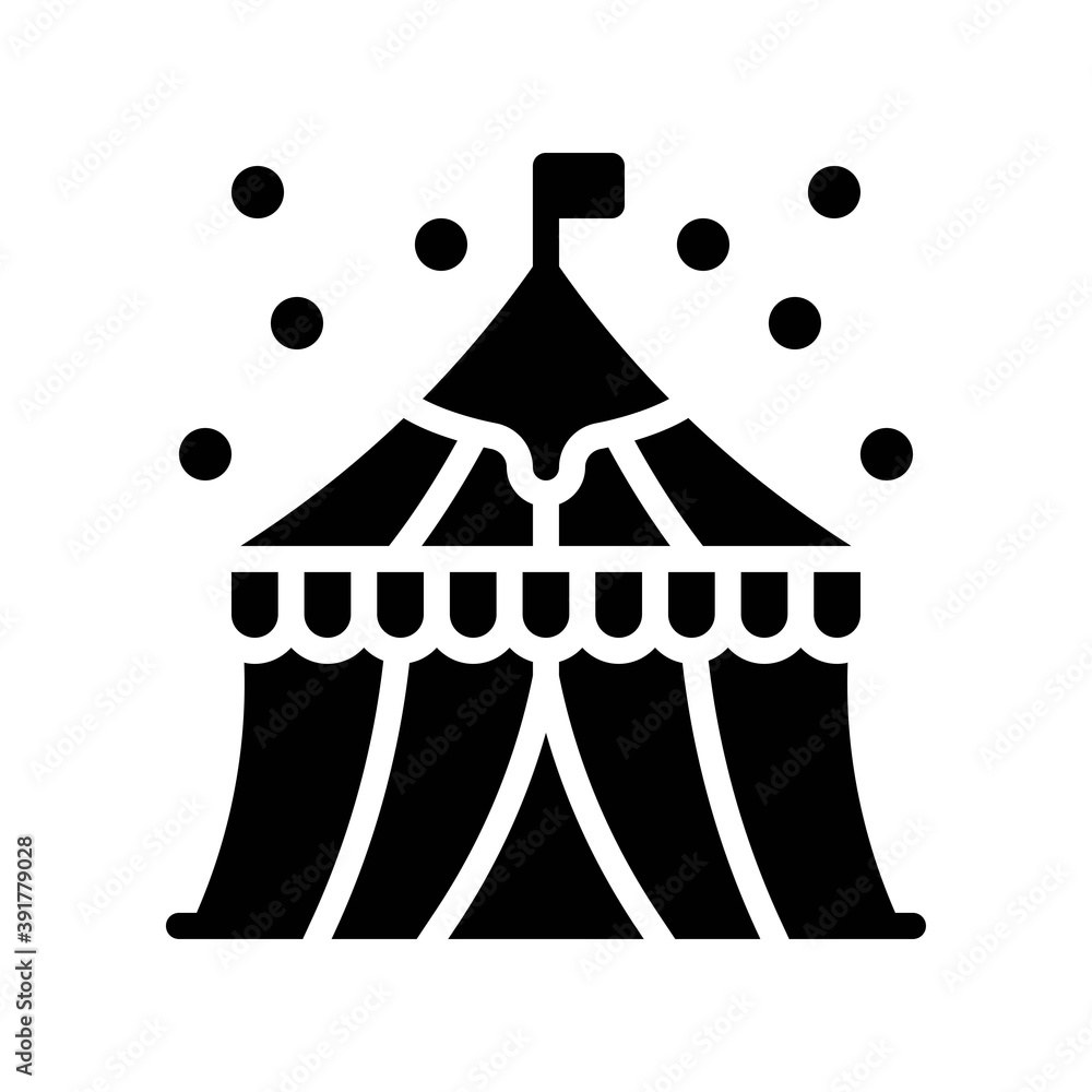 snow town in winter related circus with flag and ice vectors in solid design,