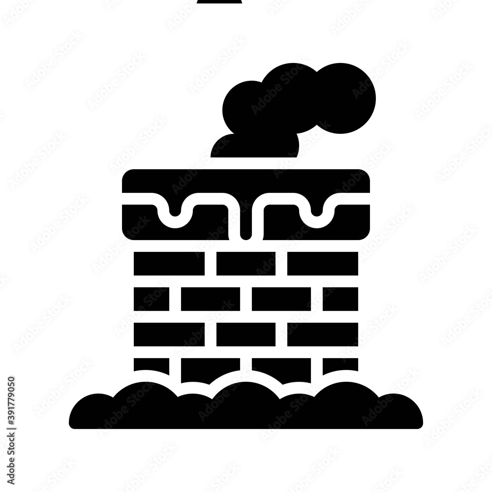 snow town in winter related chimney with smoke and ice vectors in solid design,
