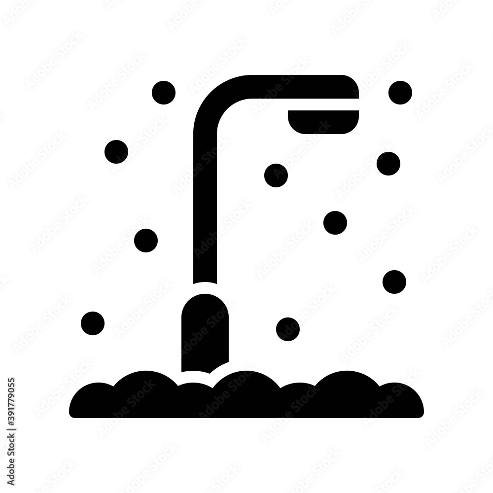 snow town in winter related street lights with stand and ice vectors in solid design,