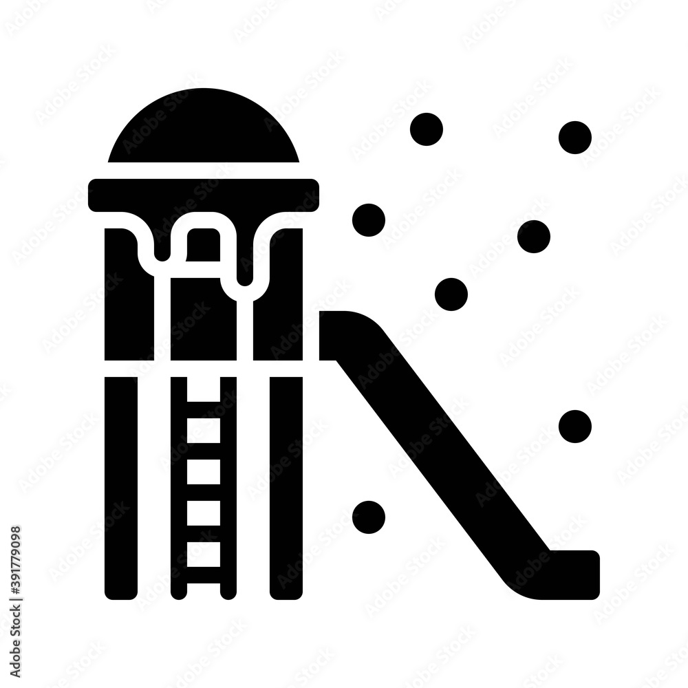 snow town in winter related slide with stairs and ice vectors in solid design,