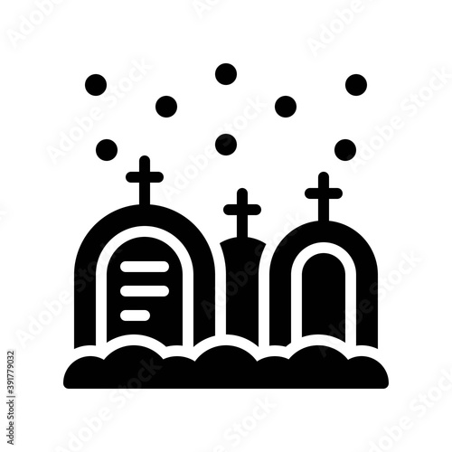 Obraz na płótnie snow town in winter related R.I.P with cross sign and ice vectors in solid design, w salonie