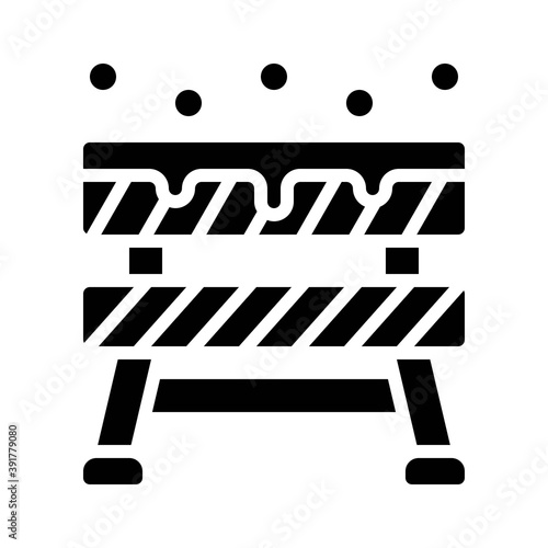 snow town in winter related blockade with stand and ice vectors in solid design,