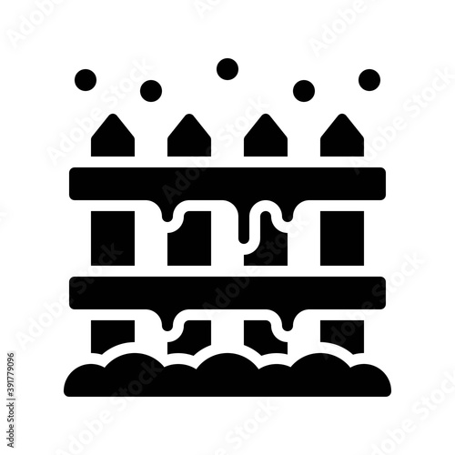 snow town in winter related wooden fence and ice vectors in solid design,