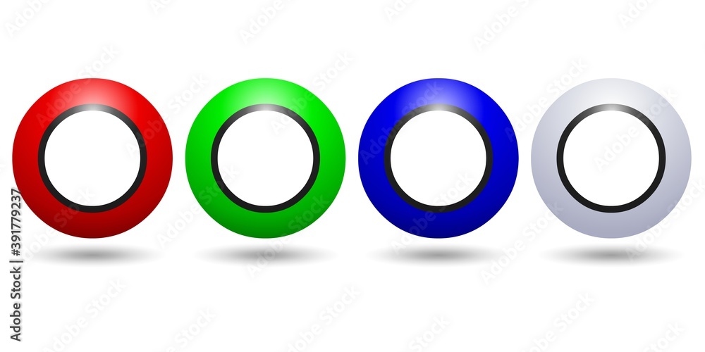 Boules de loto vide sur fond blanc Boules de loto vide sur fond blanc
