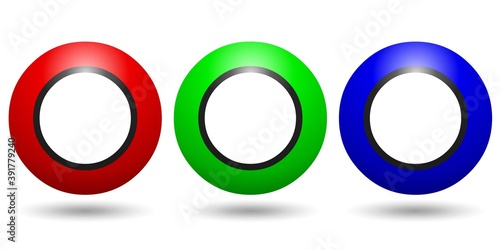 Boules de loto vide sur fond blanc 