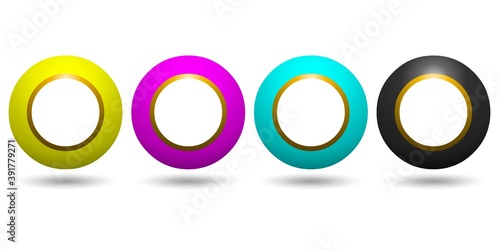 Boules de loto vide sur fond blanc 