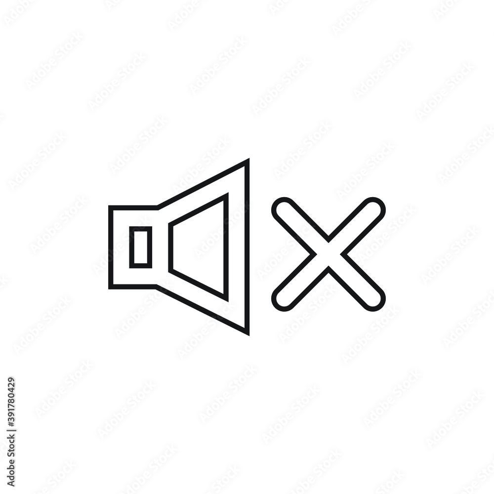 Icon vector graphic of sound audio mute, good for template web etc Icon vector graphic of sound audio mute, good for template web etc