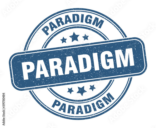 paradigm stamp. paradigm label. round grunge sign