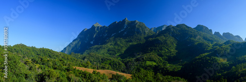 Panoramic mountains in deep forest at Chiang Mai province, Thailand.
