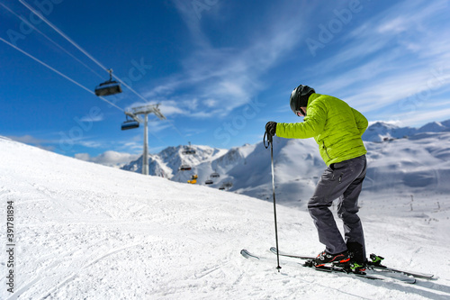 Skier and winter landscape 