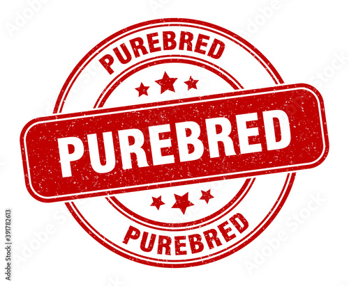 purebred stamp. purebred label. round grunge sign