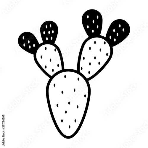 Opuntia Cacti concept, Prickly pear cactus Plant vector icon design, Mexican culture symbol on White background, Customs & Traditions Signs 