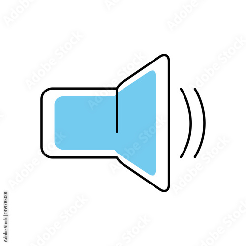 speaker icon image, half line half color style