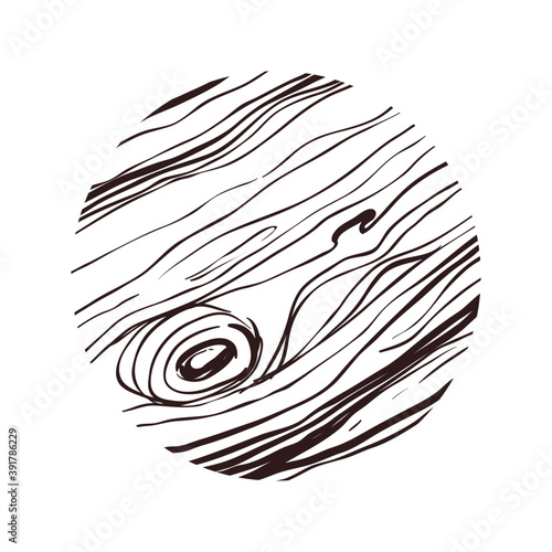 Circle woodcut natural pattern hand drawn vector illustration
