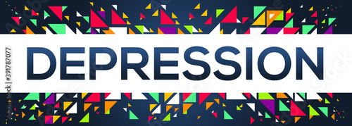 creative colorful (depression) text design ,written in English language, vector illustration.