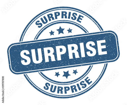 surprise stamp. surprise label. round grunge sign