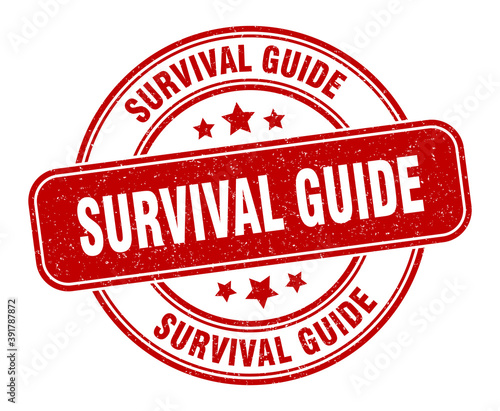 survival guide stamp. survival guide label. round grunge sign