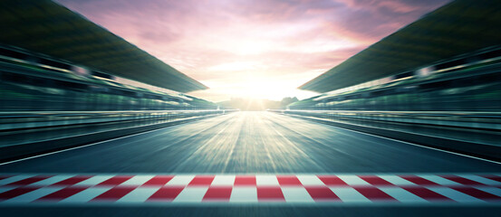 Ingelijste posters Formule 1 F1 circuit met avondlijke bewegingsvervaging  © Image Craft