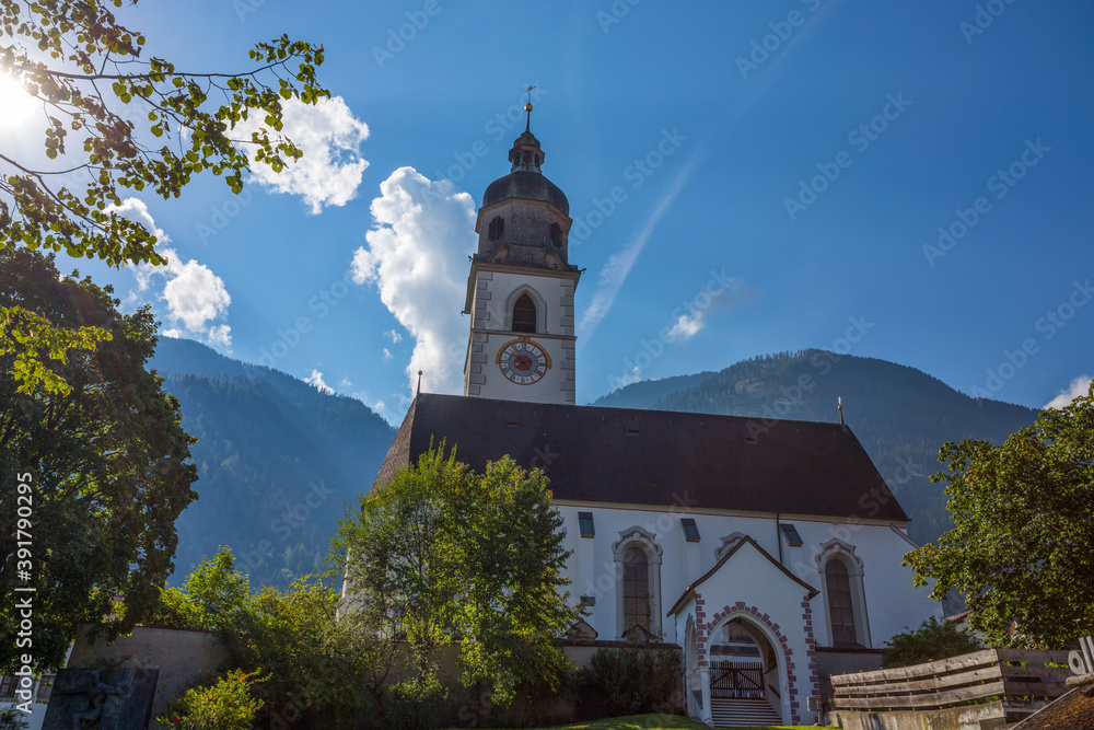 STAMS, AUSTRIA, SEPTEMBER 9, 2020 - John the Baptist Parish Church in Stams, Tyrol, Austria