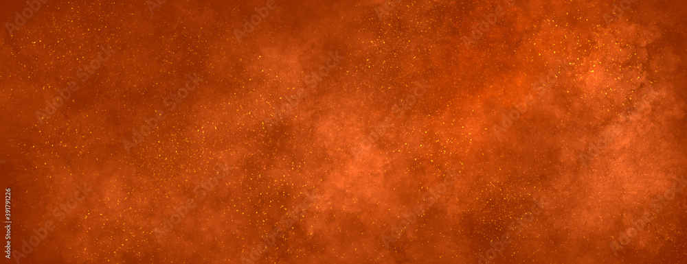 dark orange abstract simple elegant background for any purpose. Background with monotony, cloudiness and small yellow dots. For postcards, invitations, banners, brochures, web.