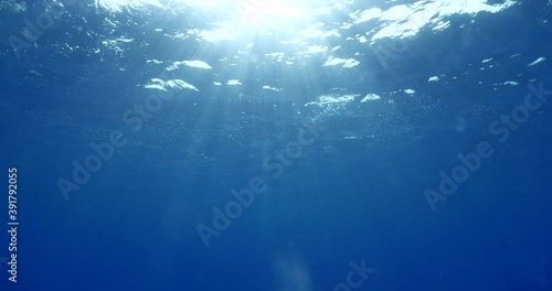 Wallpaper Mural sun ray and sun beam scenery underwater waves on surface of water slow ocean scenery Torontodigital.ca