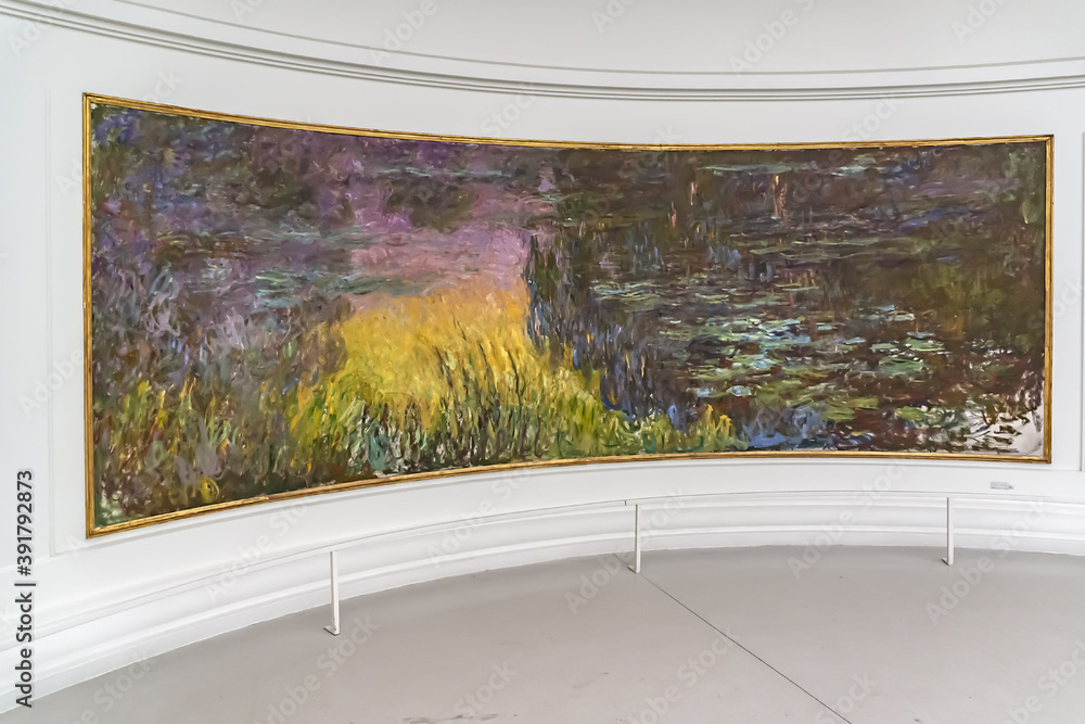 Giant paintings by impressionist painter Claude Monet Water Lilies at