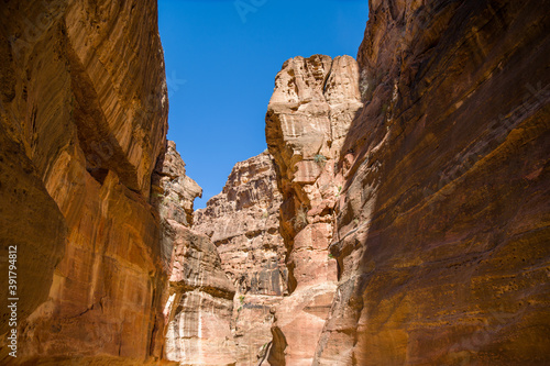 Landscape of The Siq Canyon  Petra  Jordan