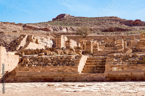 Ruins of The Byzantine Churchin the the ancient Nabatean city of Petra,  Jordan photo