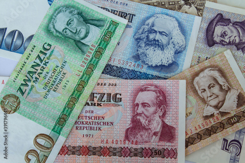 Foto Old bank notes from East Germany DDR
