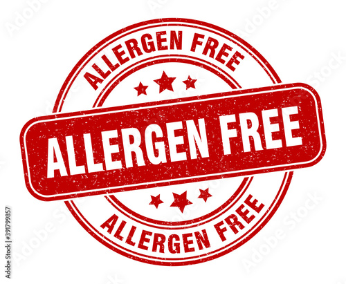 allergen free stamp. allergen free label. round grunge sign