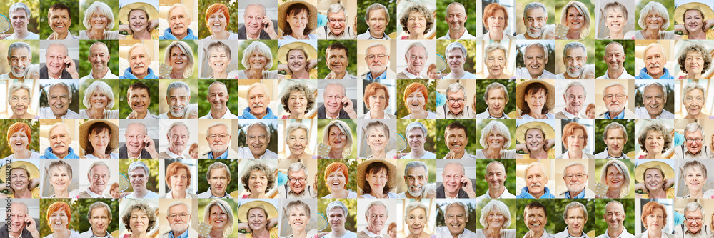 Panorama Senioren Portrait Collage - obrazy, fototapety, plakaty 