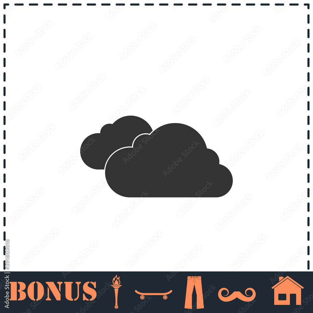 Clouds icon flat Clouds icon flat
