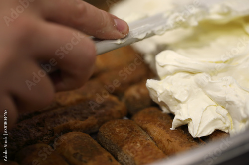 Photography Making Tiramisu in Rome Italy