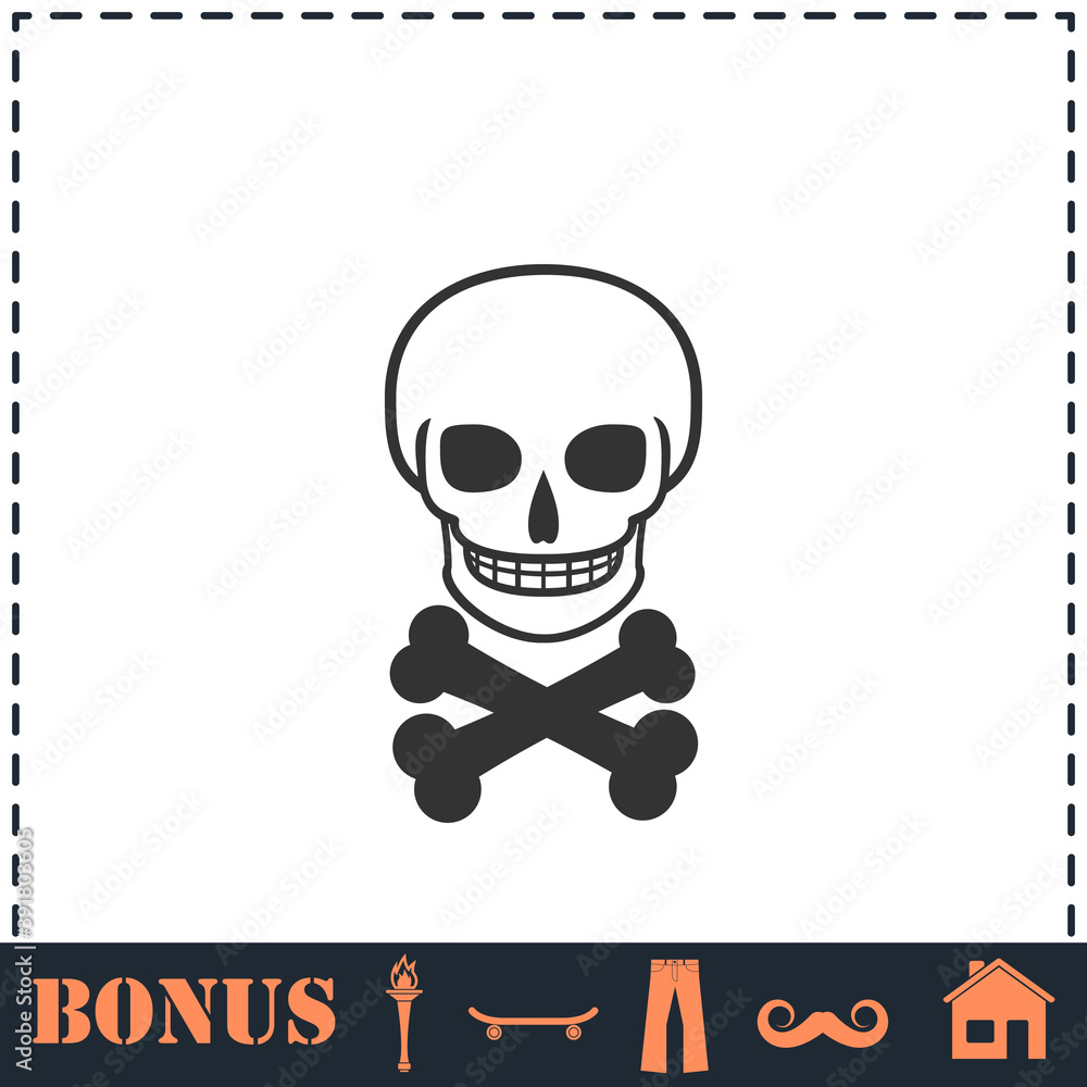 Skull icon flat Skull icon flat