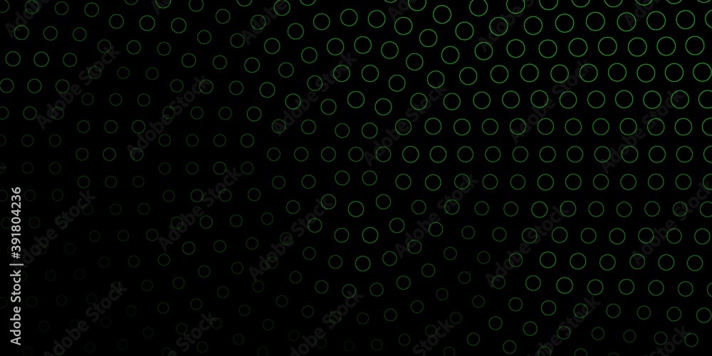 Dark Green vector texture with disks.