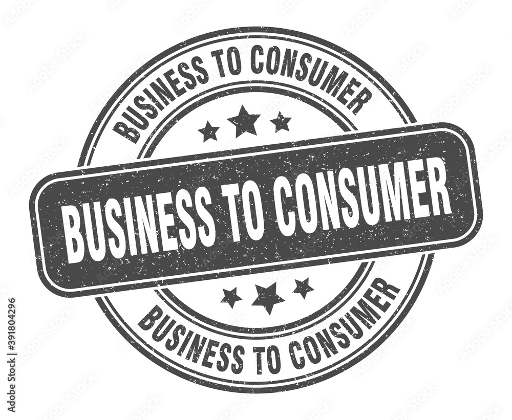 business to consumer stamp. business to consumer label. round grunge sign
