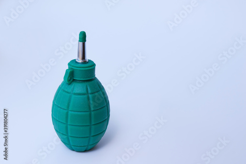 Green rubber bulb to eliminate dirt and dust Isolated on white background