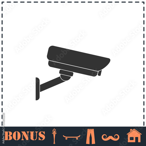 Surveillance Camera icon flat