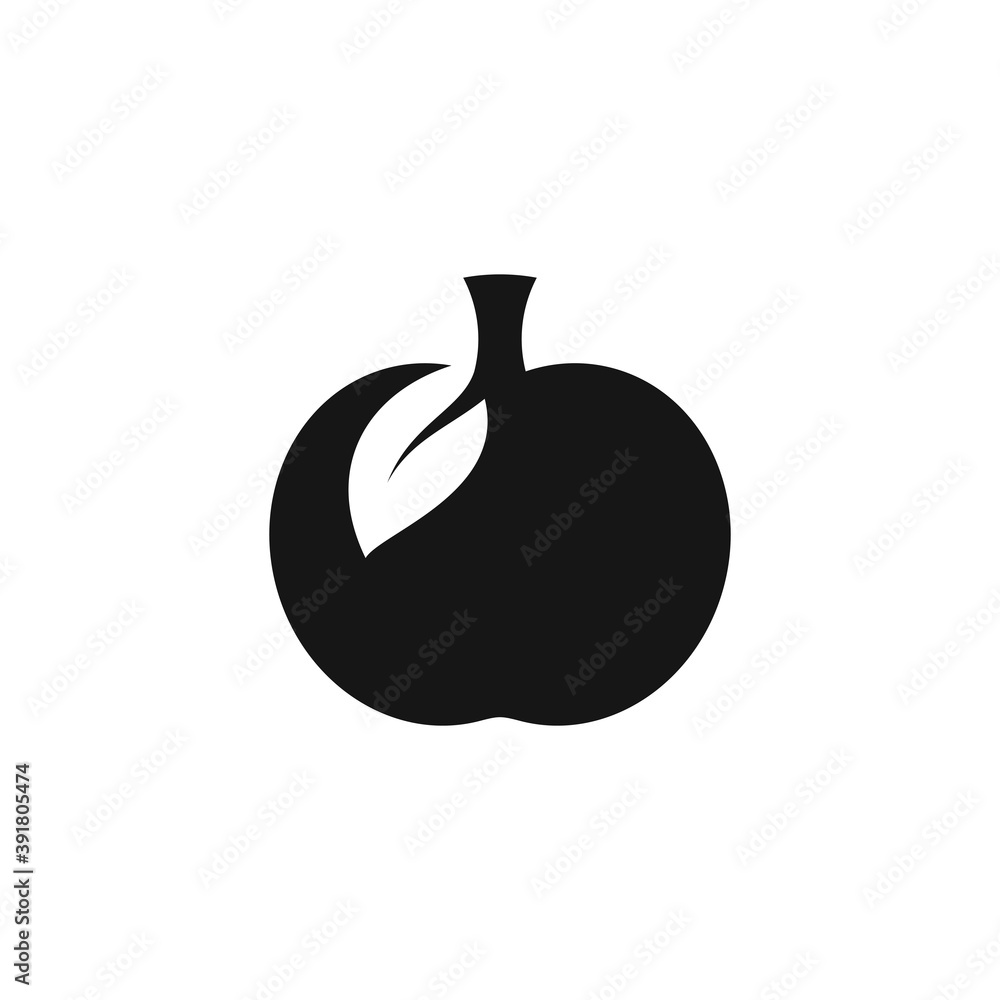 Apple logo concept trendy flat style with leaf. Apple icon logo, app, website in vector design editable. Apple logo concept trendy flat style with leaf. Apple icon logo, app, website in vector design editable.