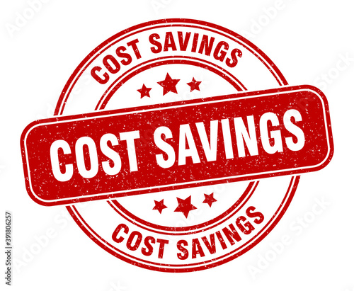 cost savings stamp. cost savings label. round grunge sign
