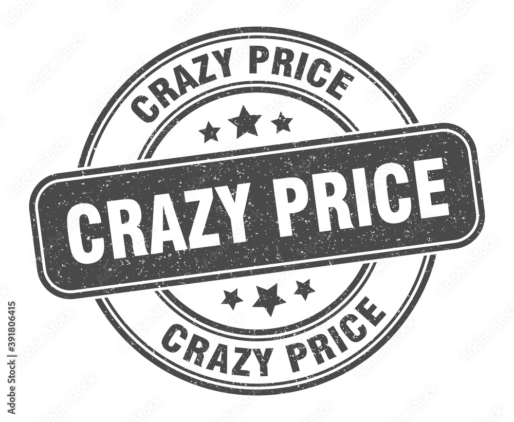 crazy price stamp. crazy price label. round grunge sign