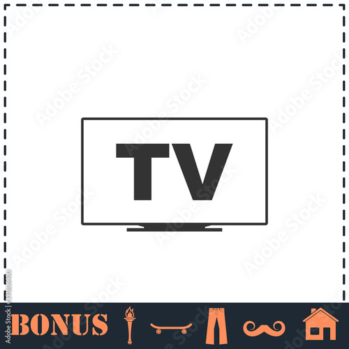 TV icon flat