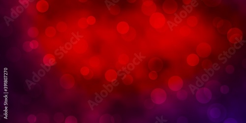 Dark Blue, Red vector pattern with circles.