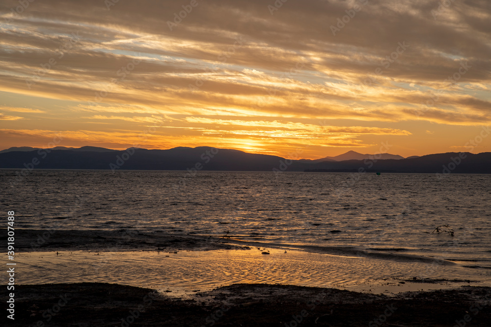 Sunset at Lake Champlain in Vermont