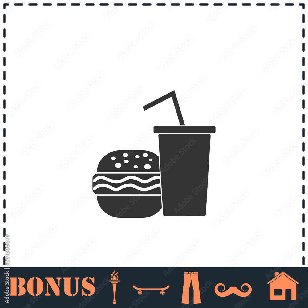 Fast food icon flat Fast food icon flat